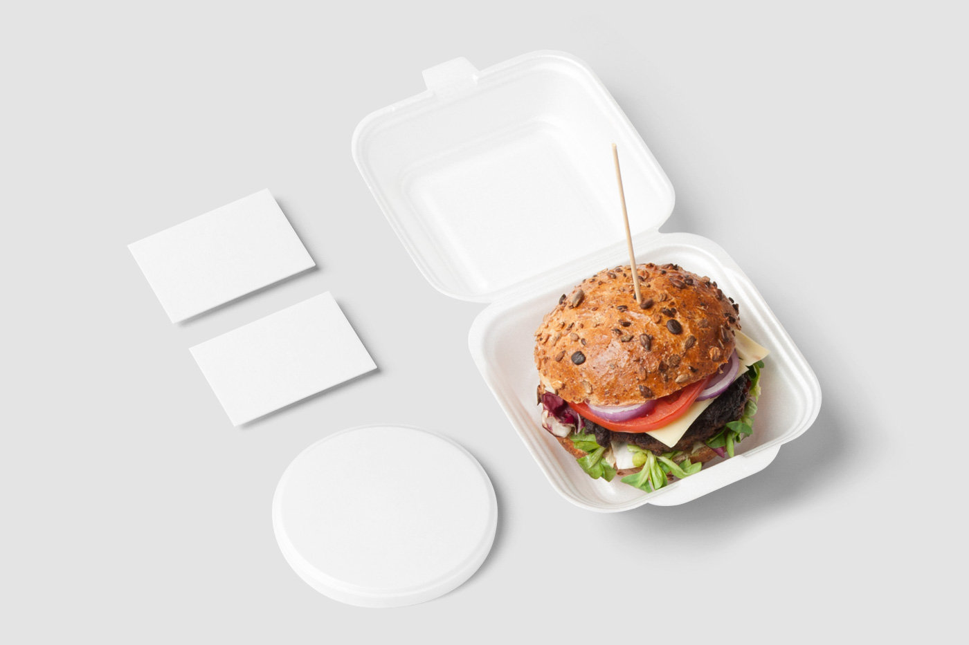 Perspective View of Business Cards and Coaster mockup