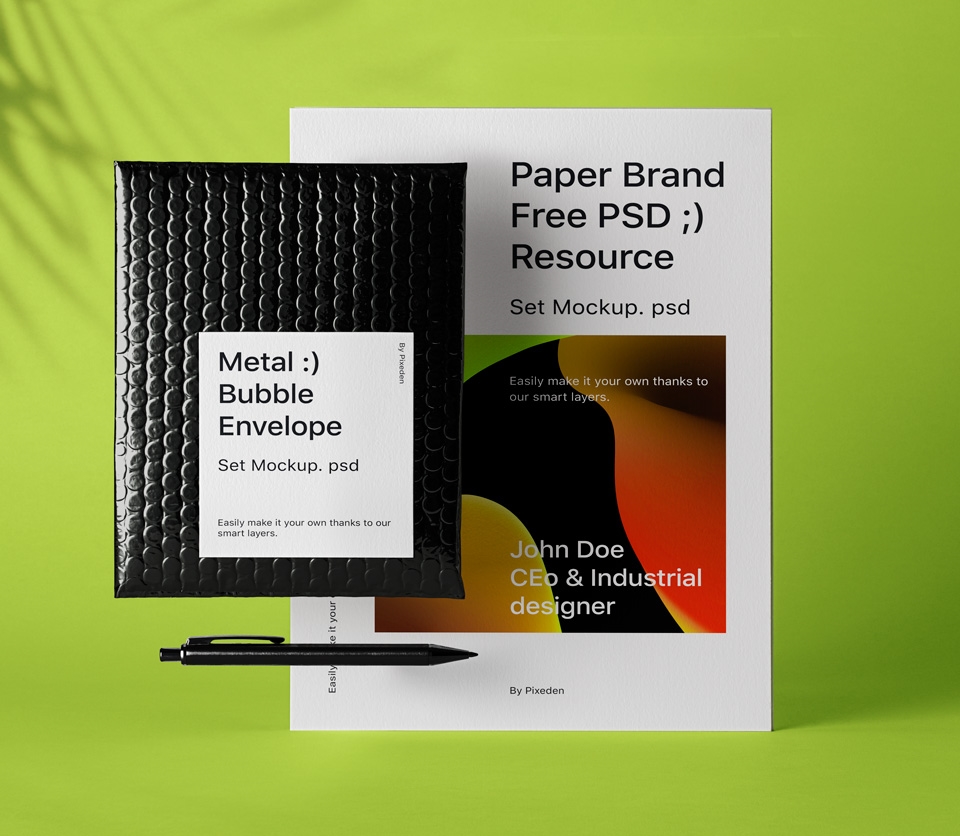 Bubble Envelope Mockup Featuring Letterhead preview
