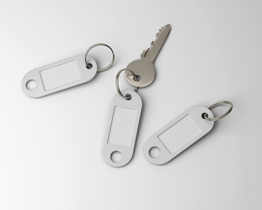 Top View of Key Tags Mockup