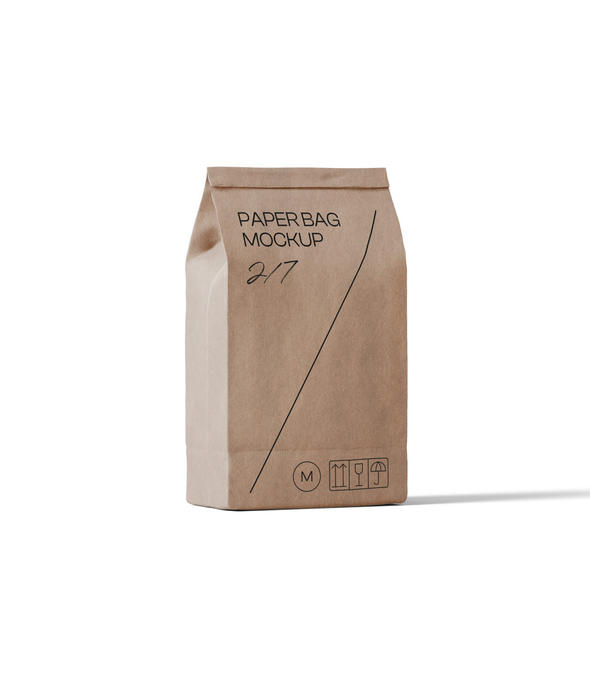Front View of Standing Paper Bag Mockup preview