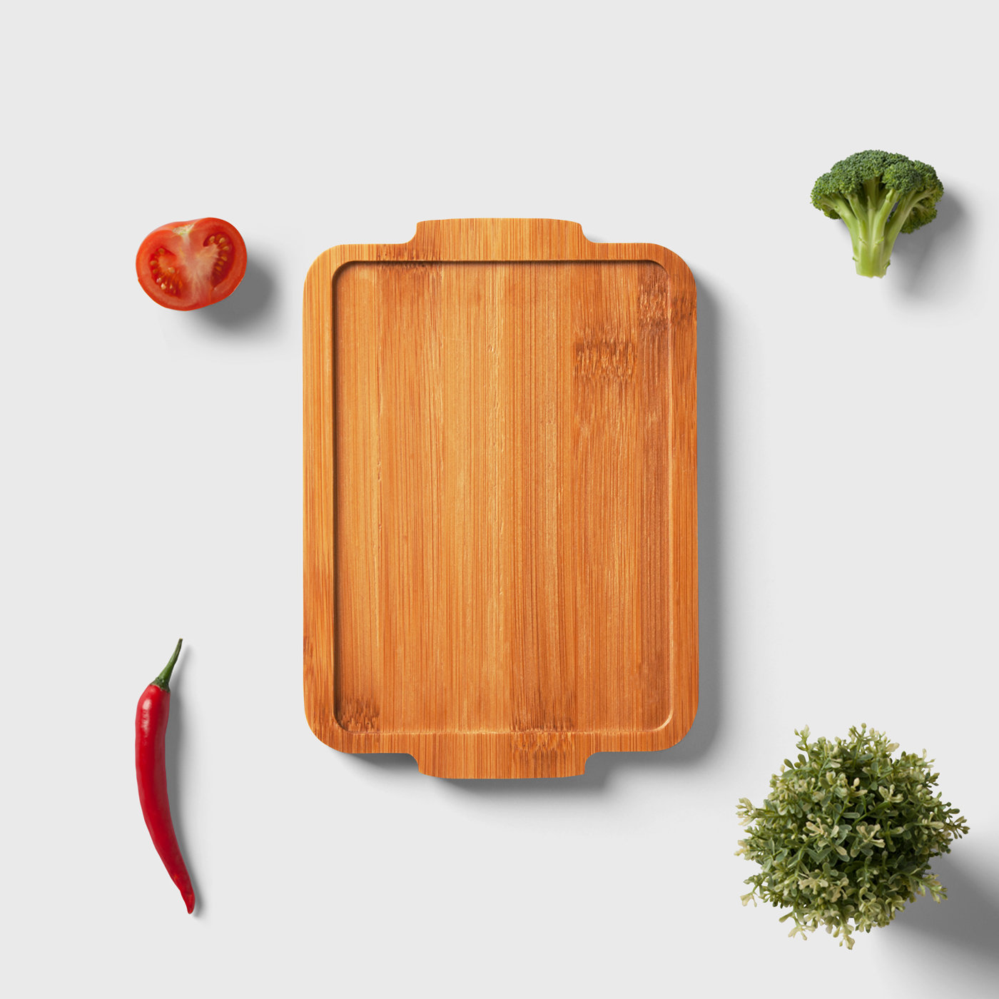 Top View of Vertical Wooden Tray Mockup preview