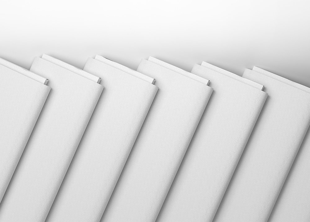 Folded Fabric Bolts Mockup in Front View