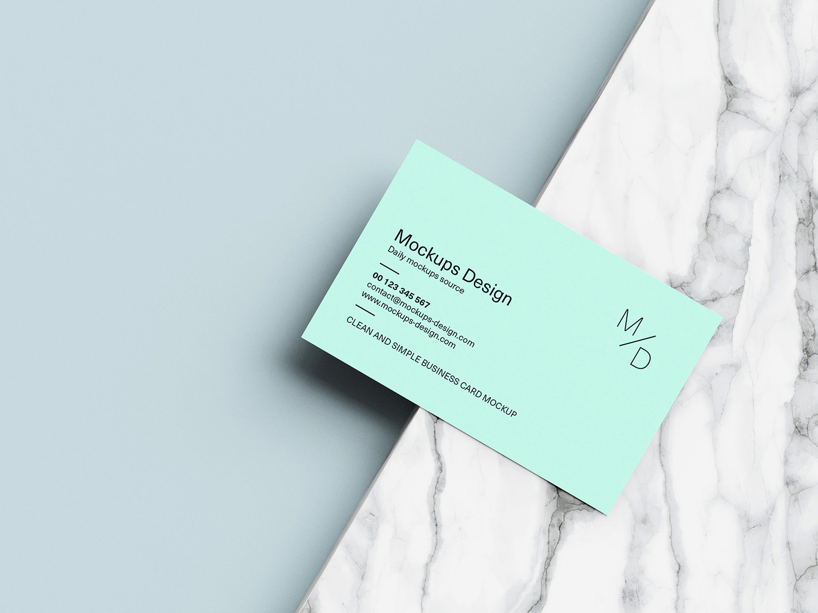 4 Mockups of Neat Business Card on Marble preview