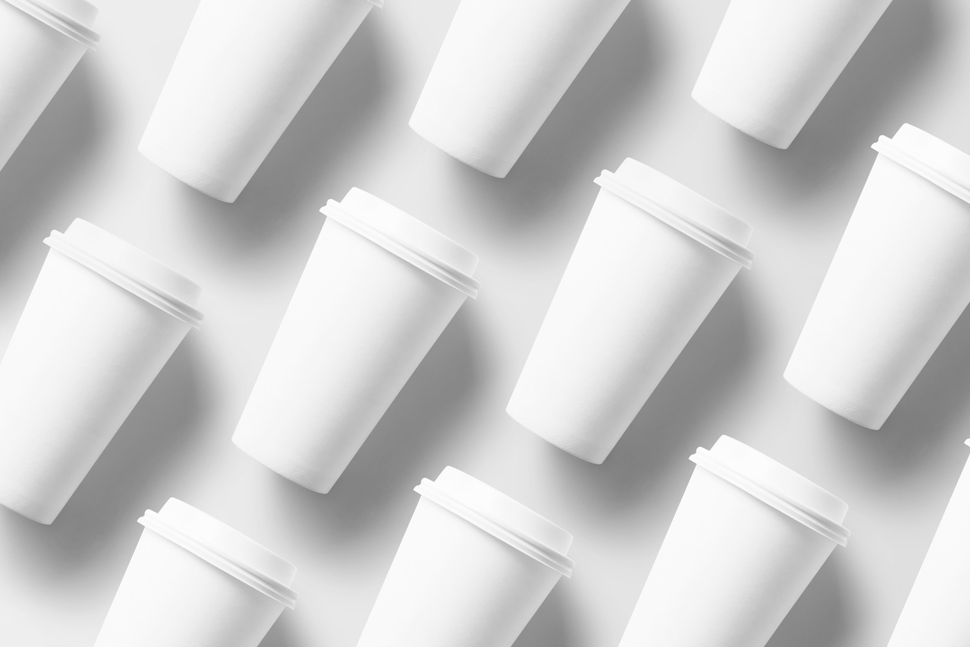 Top View of Grid Big Paper Cup Mockups preview