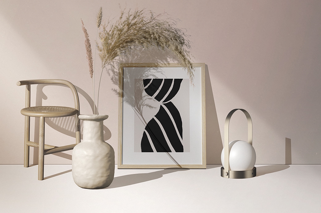 Front View of a Boho Interior Frame Mockup preview