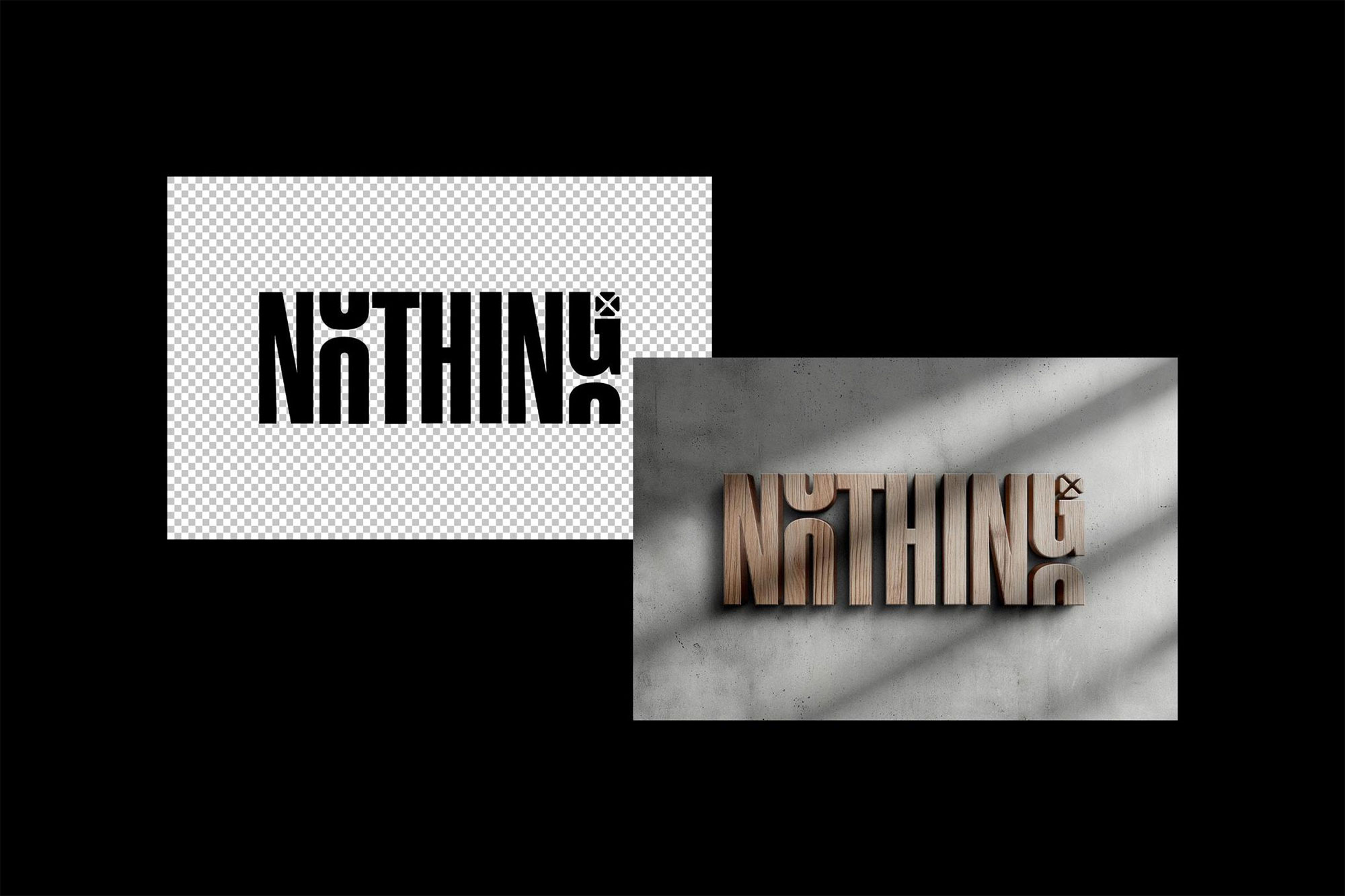 Wooden 3D Outdoor Sign Logo Mockup / Text Effect