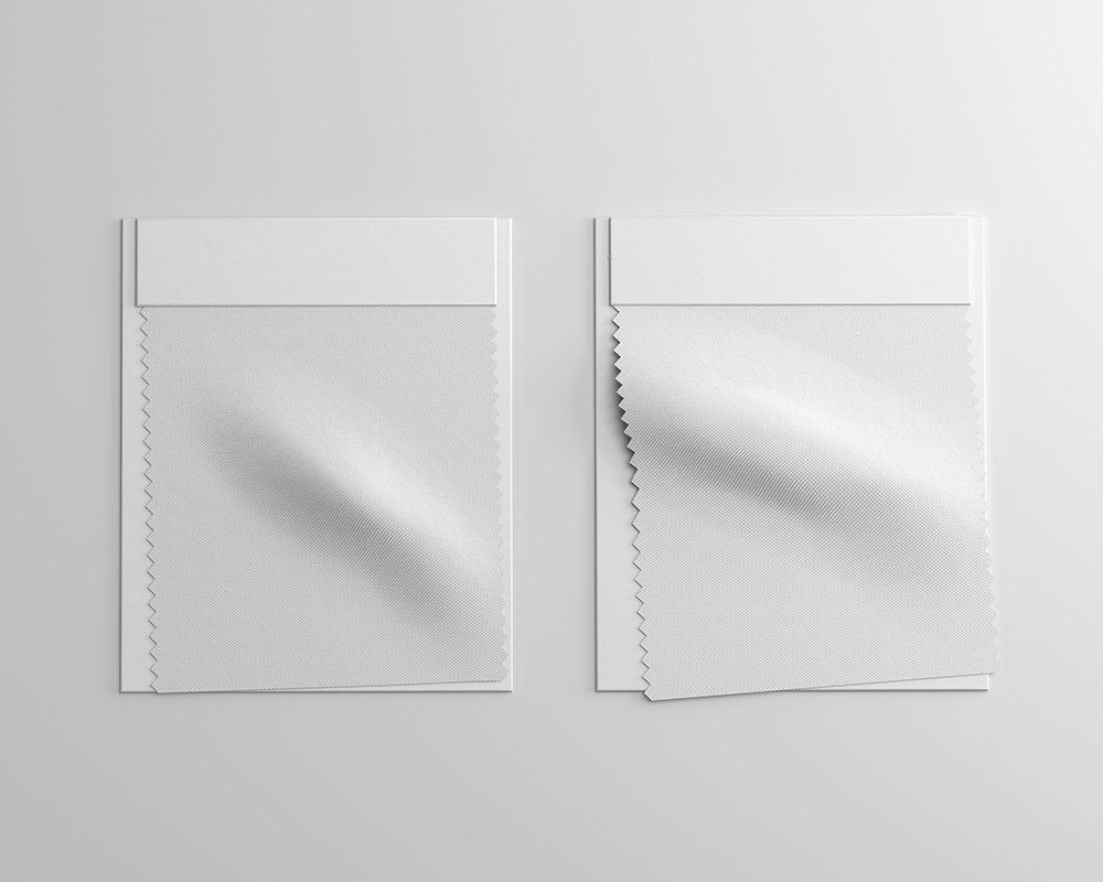 Top View of 2 Fabric Swatches Mockup