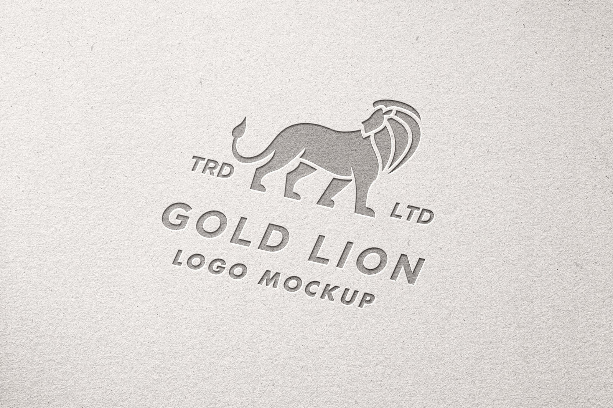 Perspective View of a Debossed Paper Logo Mockup preview