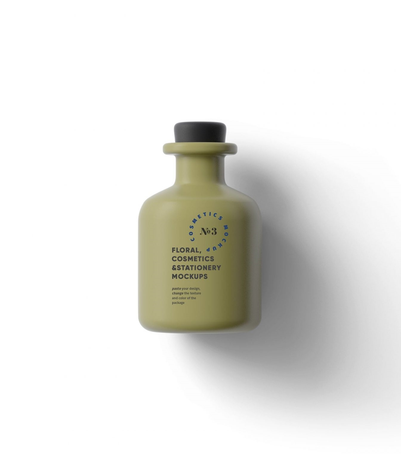 Top View of a Realistic Matte Cosmetic Bottle Mockup preview
