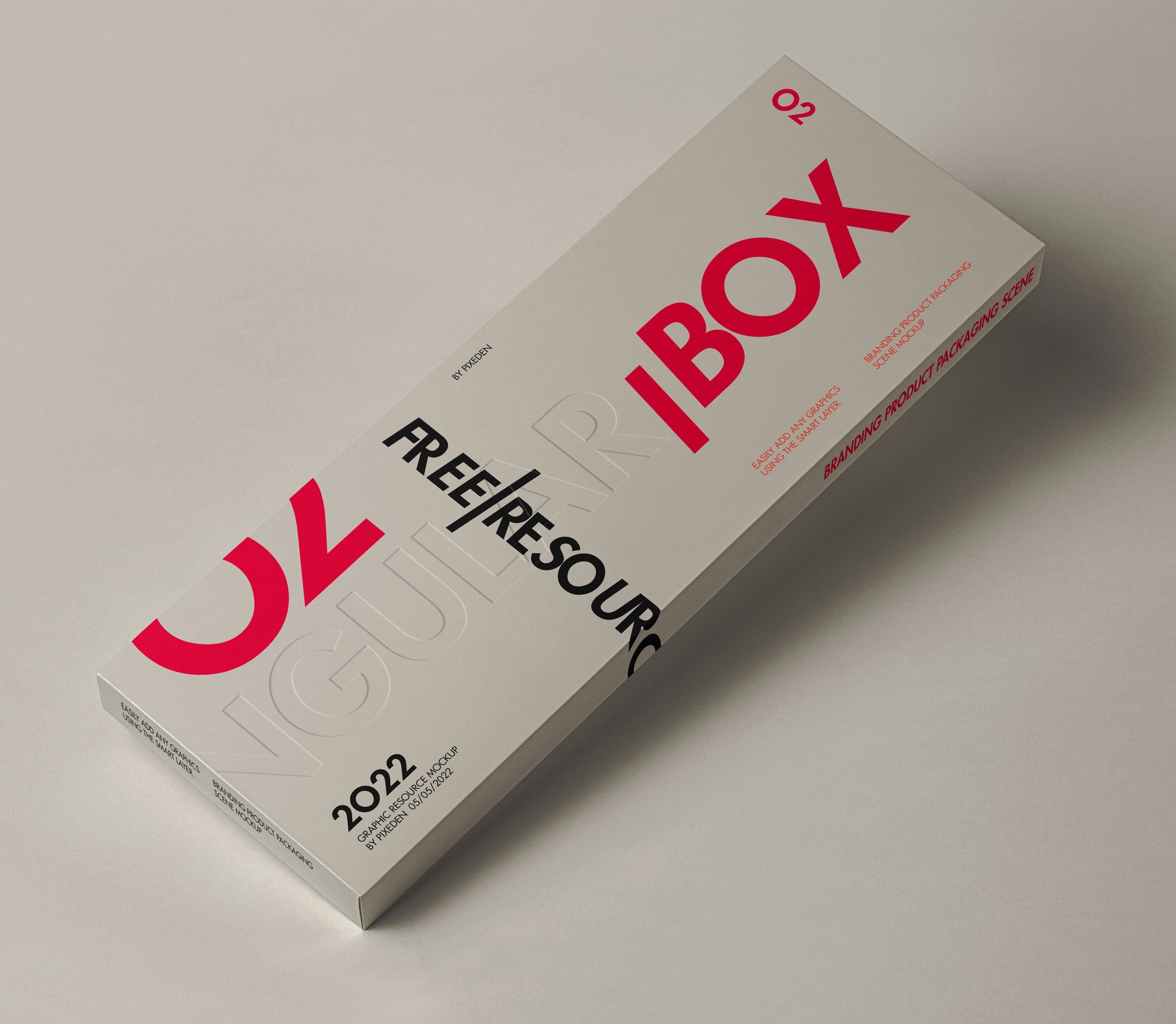 Long and Thin Rectangle Packaging Box Mockup preview