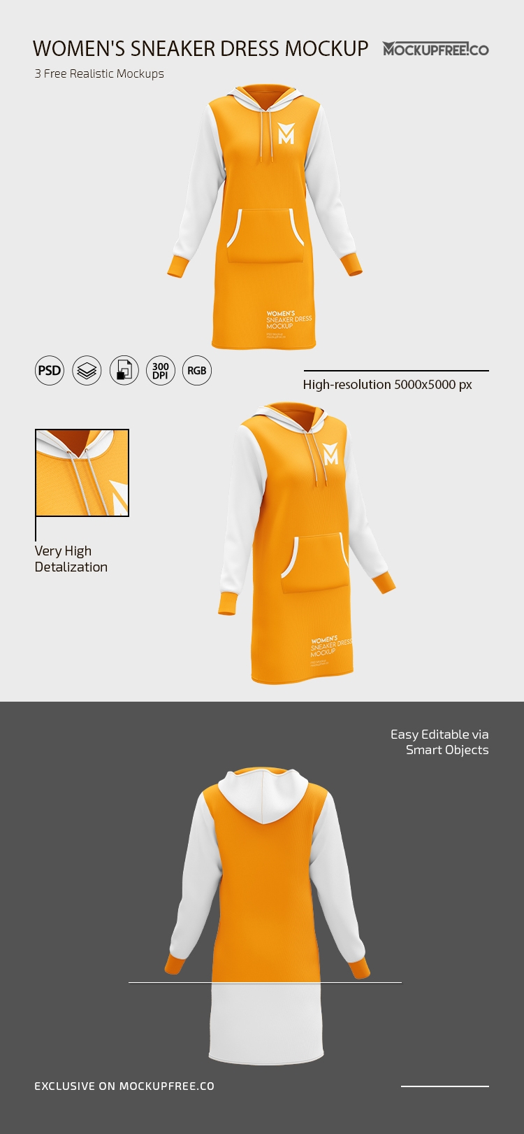 3 Mockups of Comfy Women’s Sneaker Dress preview