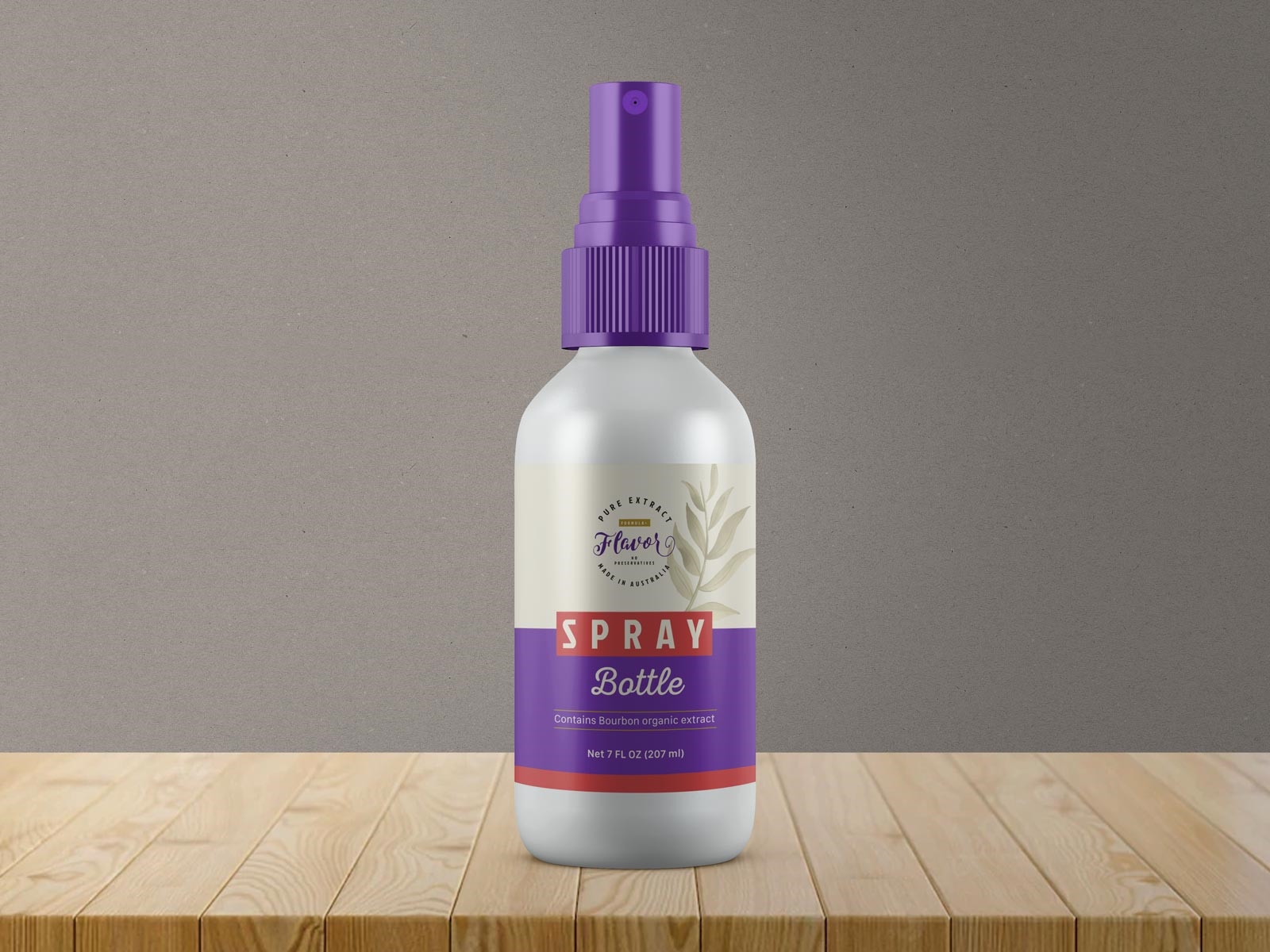 Front View of Cosmetic Plastic Spray Bottle Mockup preview