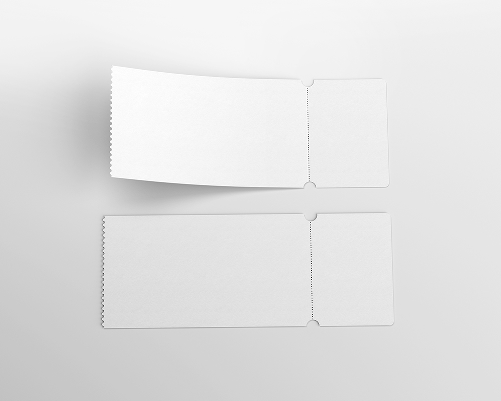 Top View of 2 Event Tickets Mockup