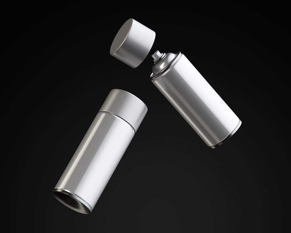 Floating 2 Spray Paint Cans Mockup preview
