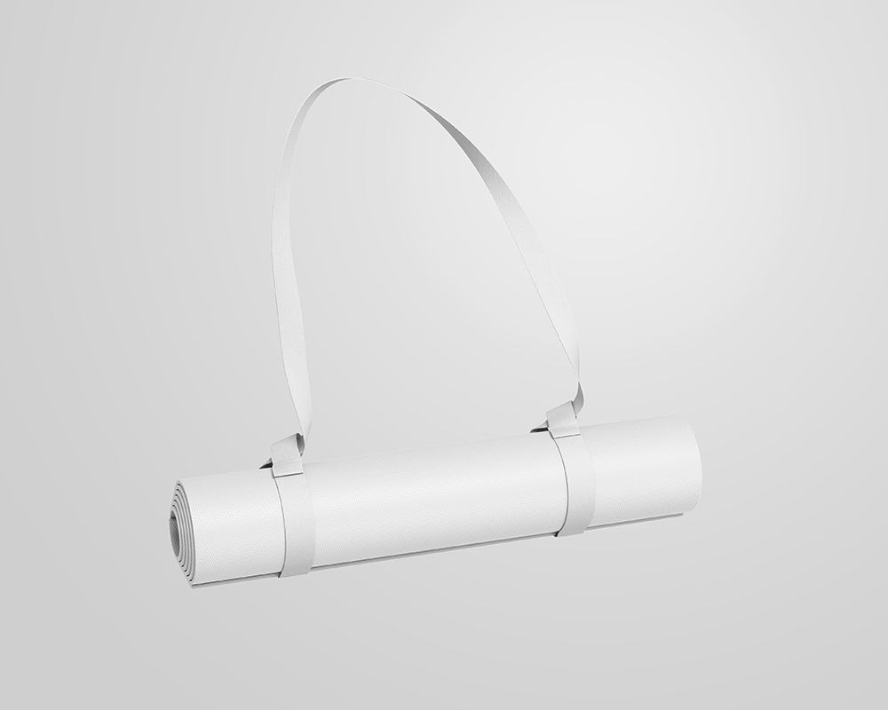 Front View of a Floating Rolled Yoga Mat Mockup preview