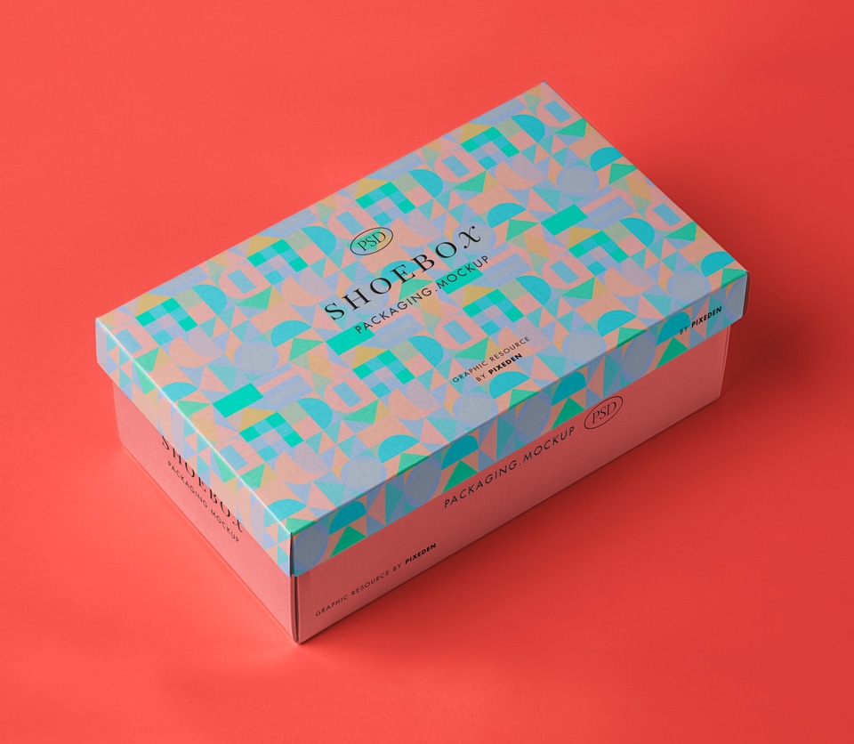 Classic Rectangular Shoe Packaging Box Mockup