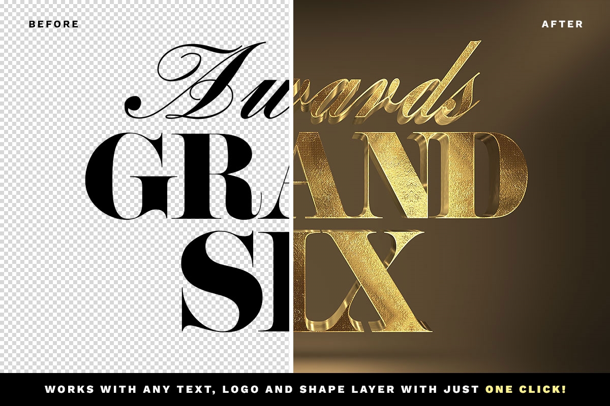 3D Gold Text Effect
