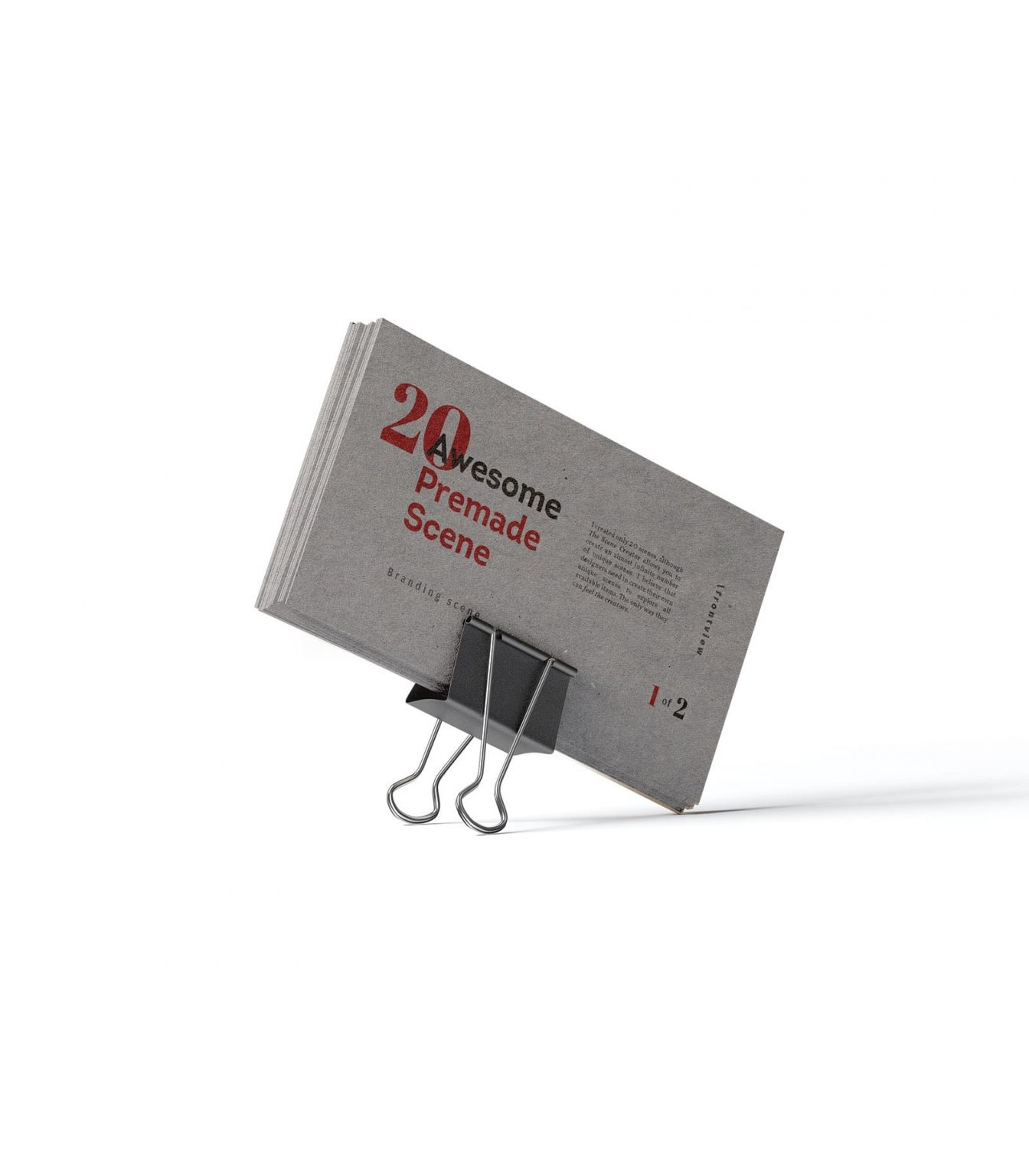 Front View of Business Cards Mockup Held by a Clip preview