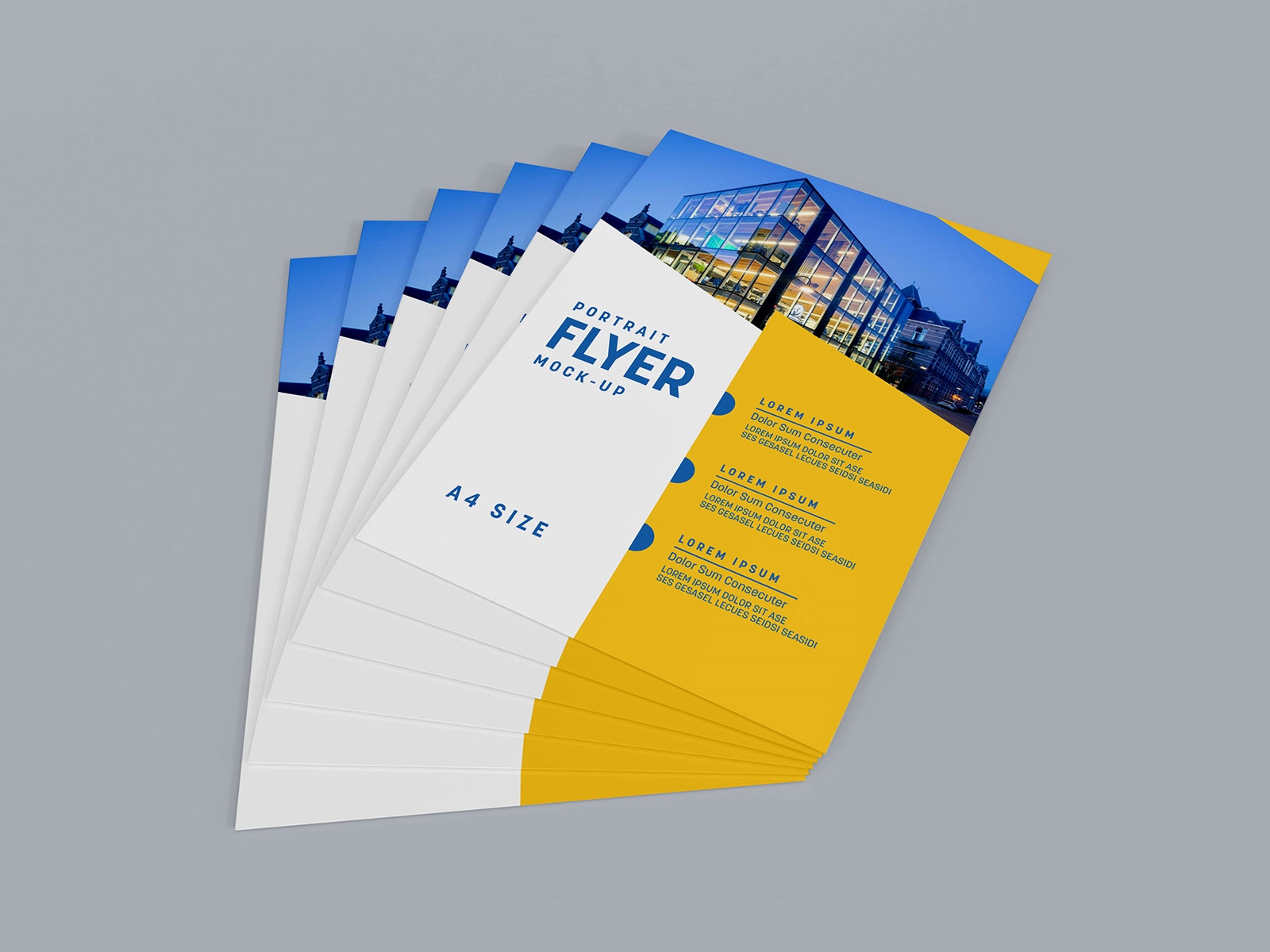 Top View of a Stack of A4 Flyers Mockup preview