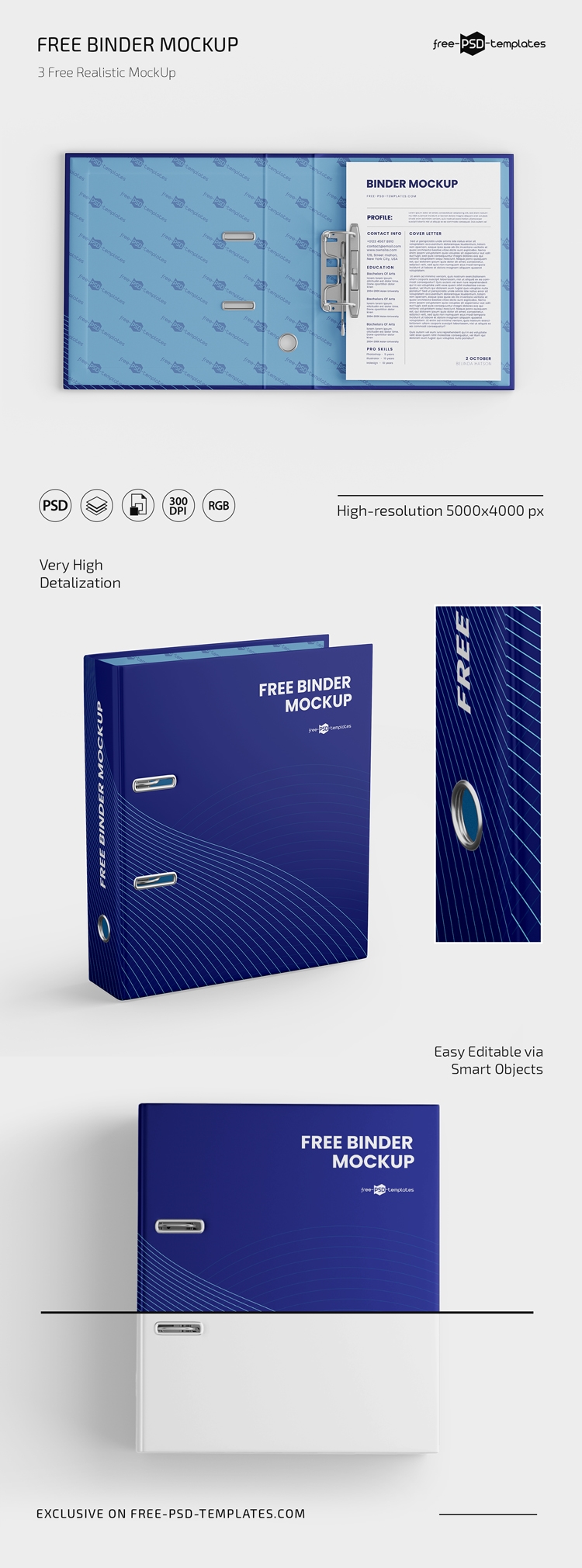 Top View of 3 Corporate Binder Mockups preview