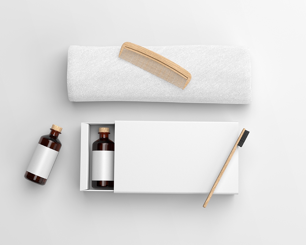 Top View of a Hotel Amenity Box Mockup preview