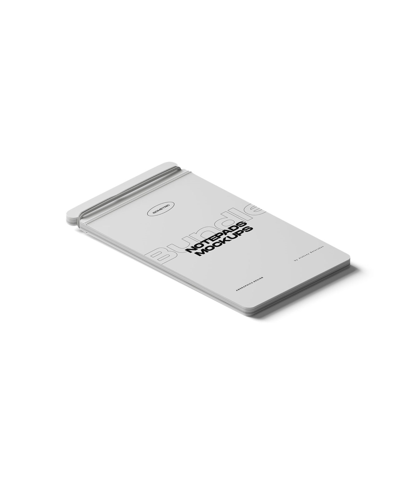 Isometric Closed Notepad with a Rope Mockup preview