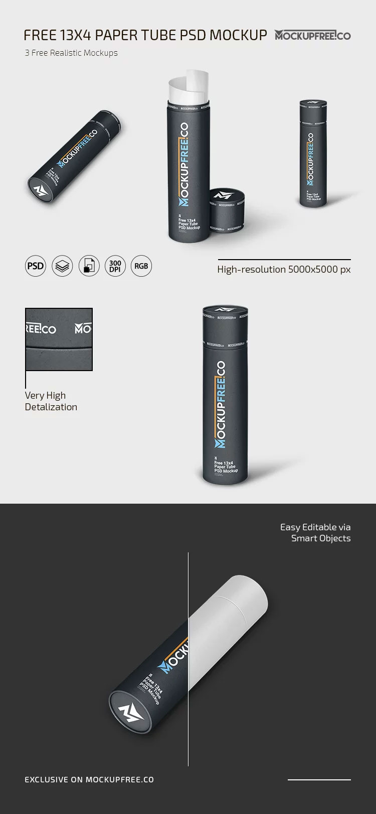 13:4 Paper Tube Mockup preview