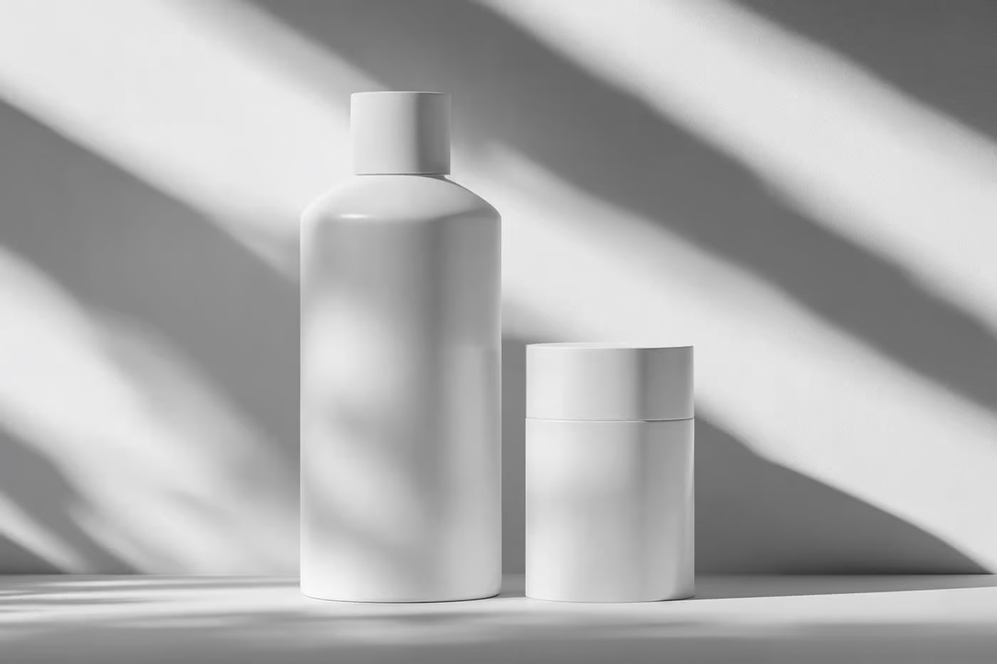Plastic Cosmetic Bottle and Deodorant Mockup preview