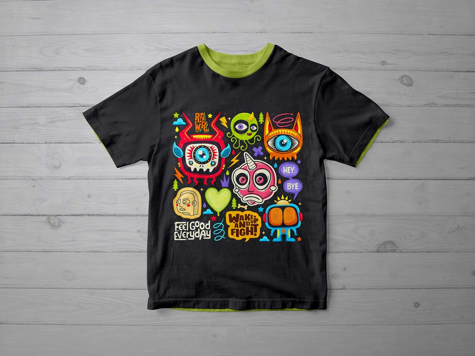Top View of a Wrinkled Short-Sleeve T-Shirt Mockup preview