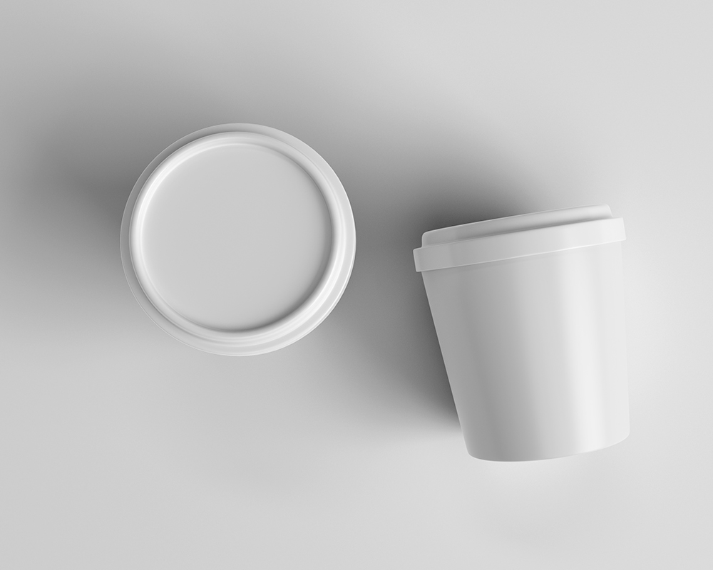 Top View of an Ice Cream Round Tub Mockup