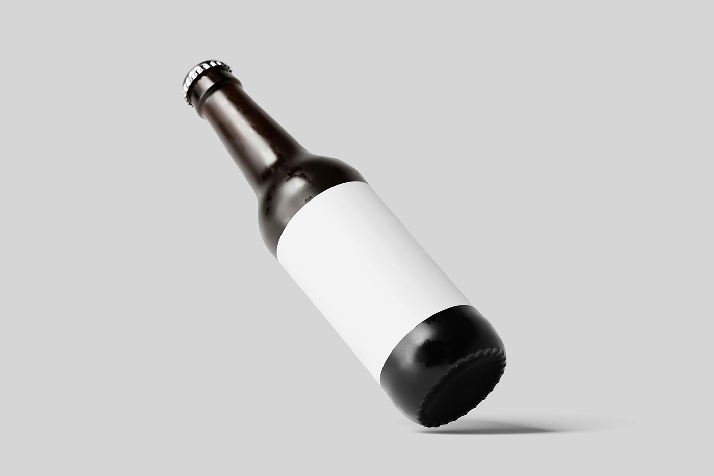 Tilted Beer Bottle Mockup preview