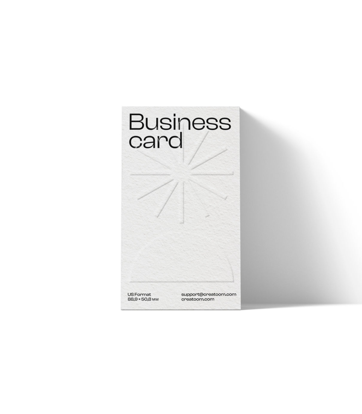 Front View of Standing Vertical Business Card Mockup preview