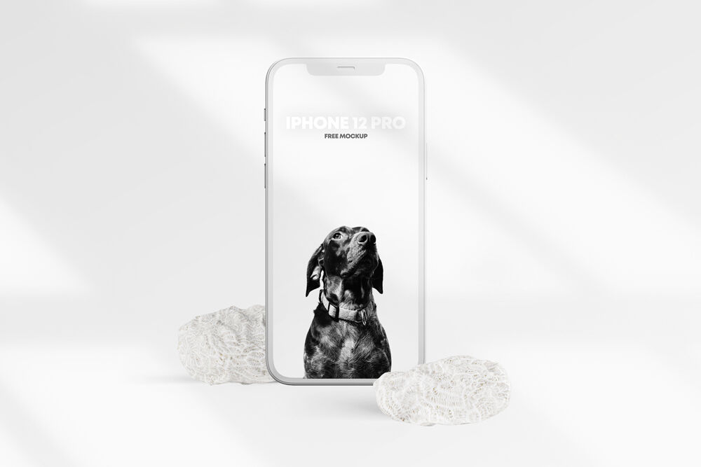 Front View of Clean iPhone 12 Pro Clay Mockup preview