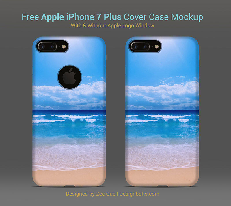 iPhone 7 Plus Snap Cases Simple and with Logo Cut-Out Mockup