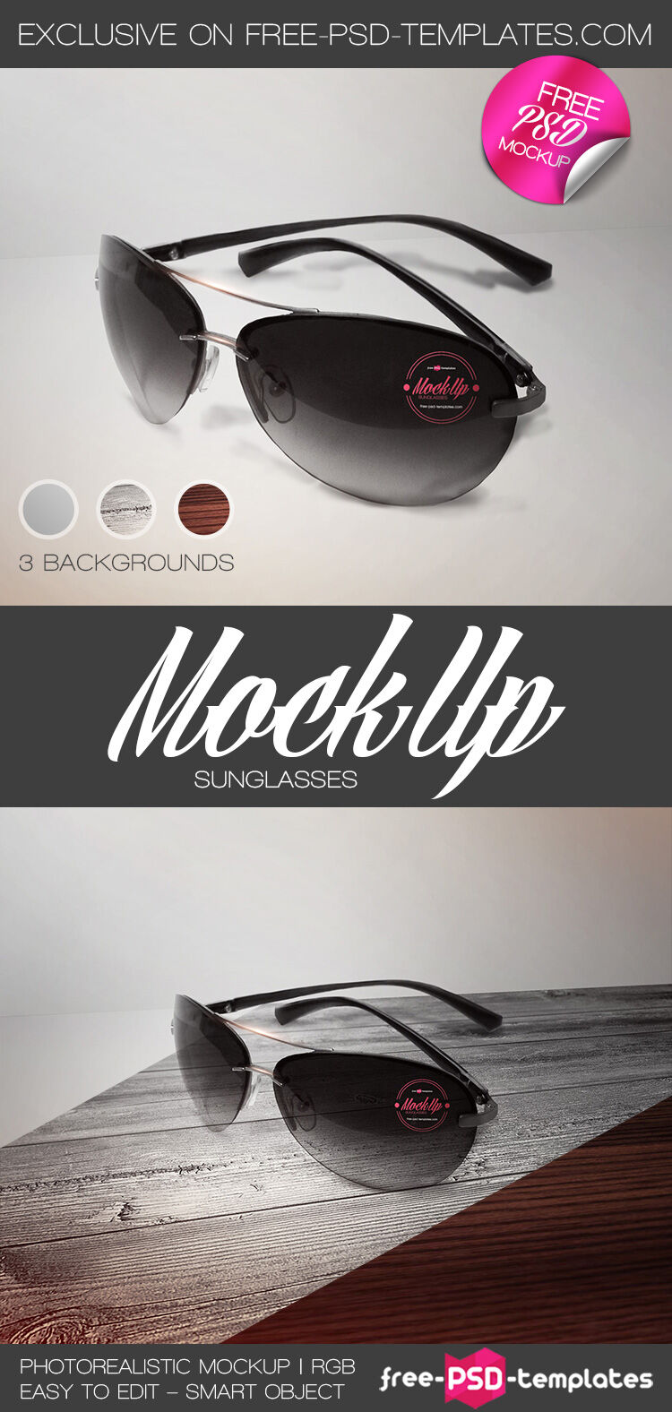 Perspective View of a Sunglasses Logo Mockup
