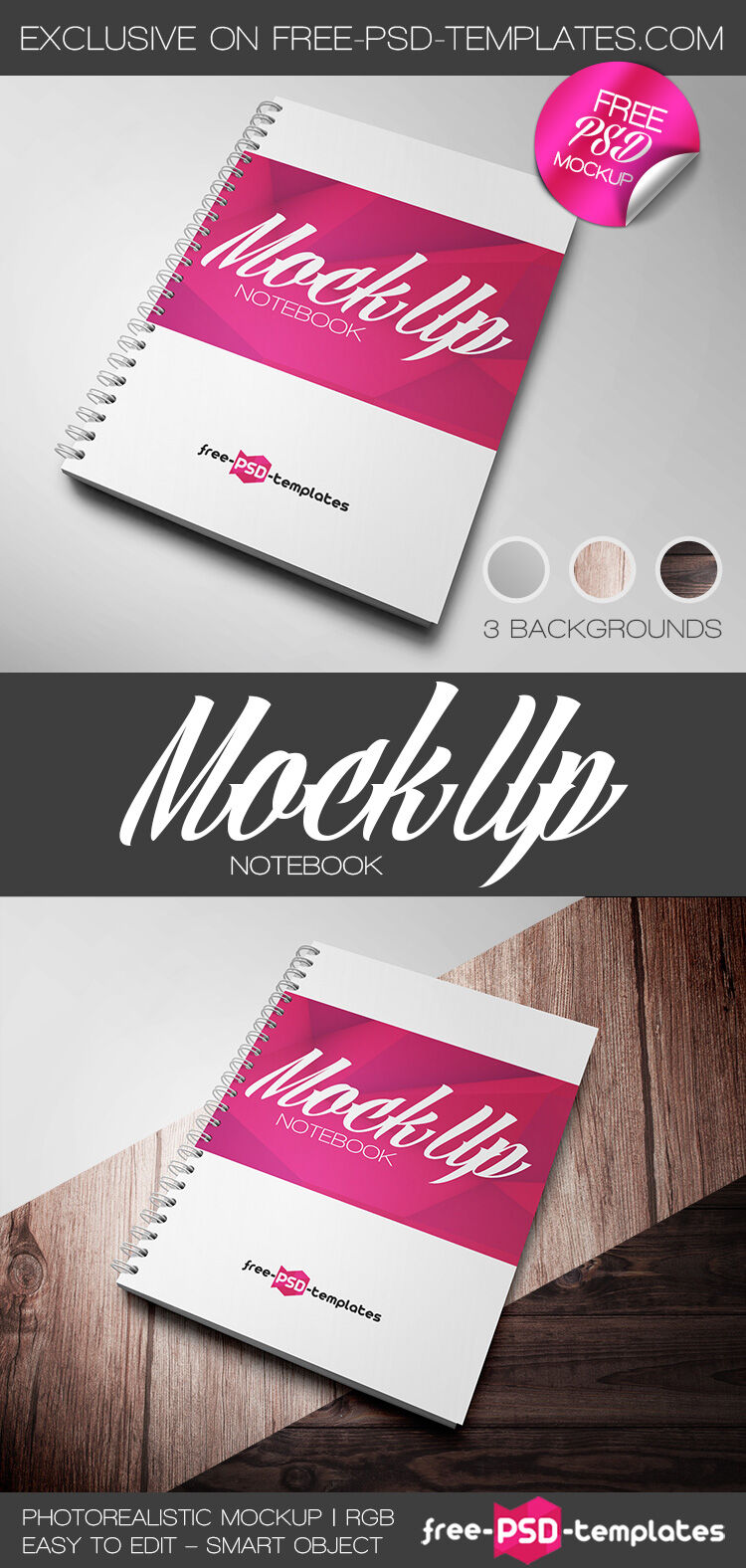 Top View of Simple Spiral Notebook Mockup preview