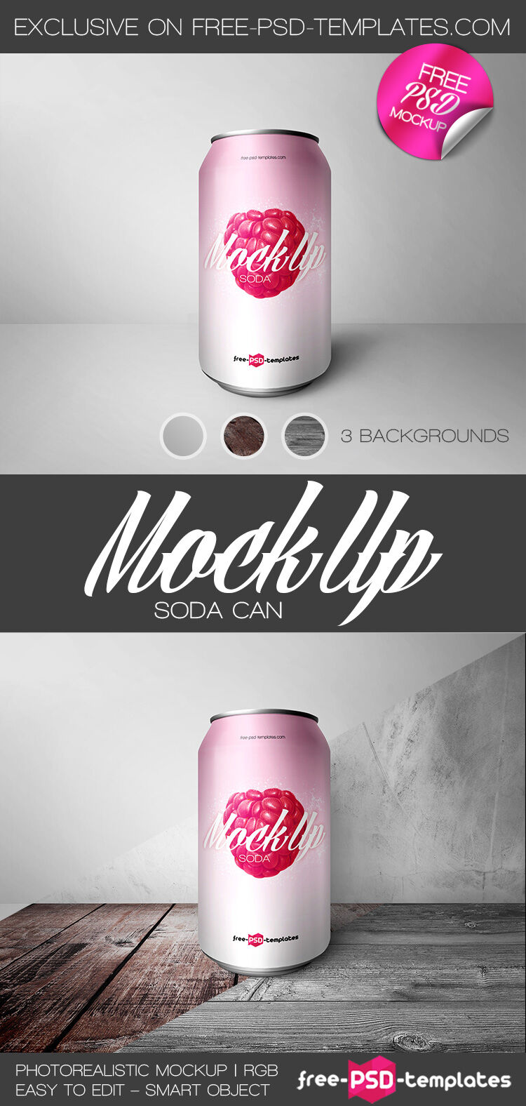 Front View of a Soda Can Mockup preview