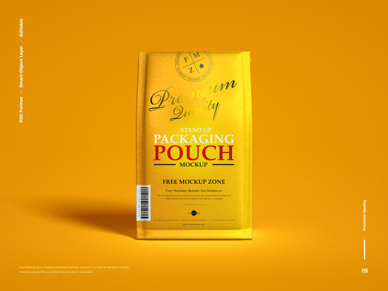 Front View of Standing Pouch Packaging Mockup preview