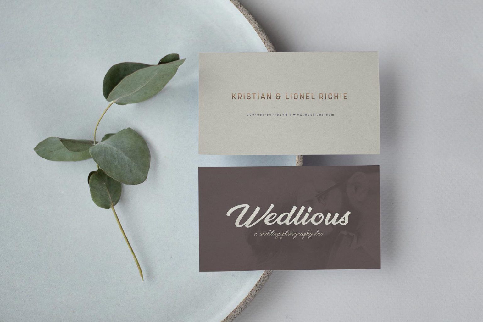 Overhead View Classic Business Card Mockup preview