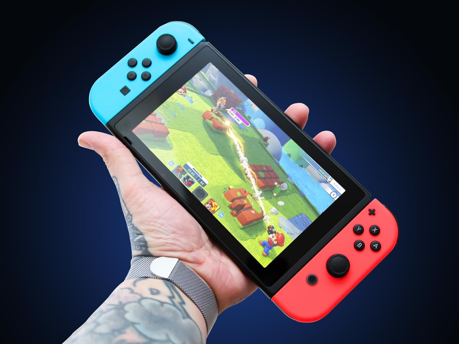 Nintendo Switch Holding by Hand Mockup preview