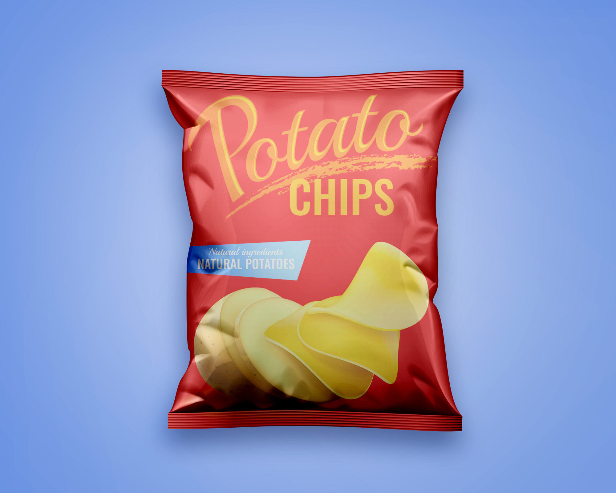 Top View Minimal Potato Chips Bag on Floor Mockup preview
