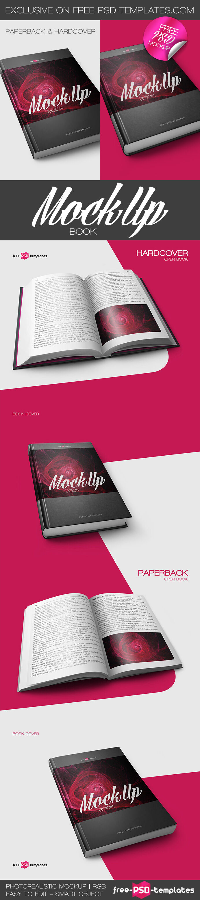 A Set of Four Realistic Book Mockups From Different Angles preview