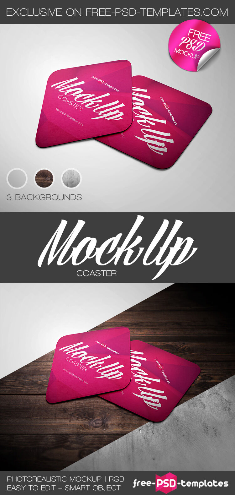 Perspective View 2 Coasters on Floor Mockup