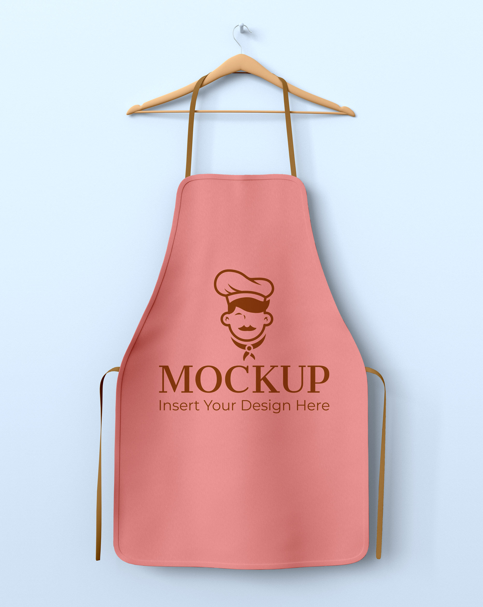 Apron on Hanger Mockup with Neck and Waist Straps
