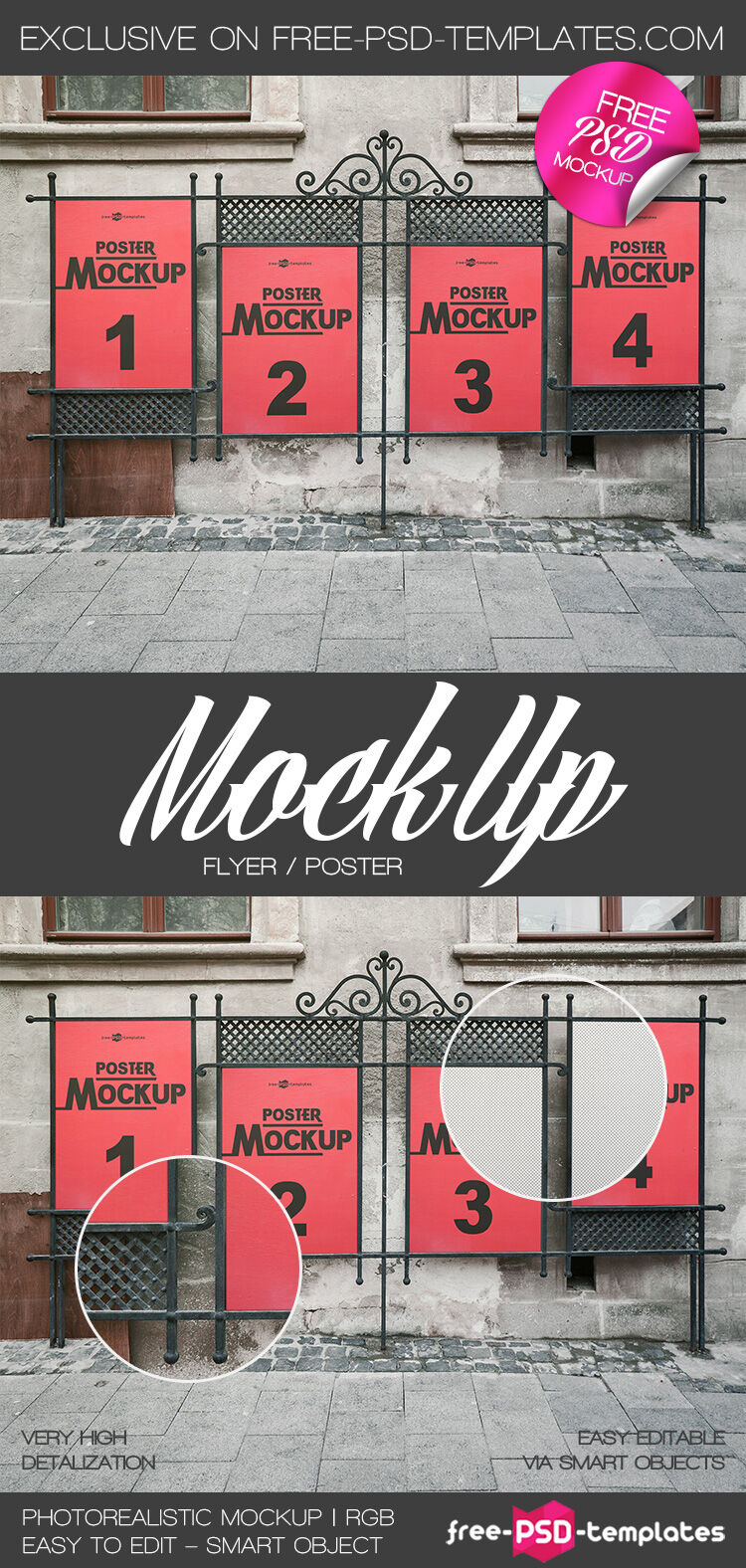 Poster Frame Leaning Against Street Wall in Front View Mockup preview
