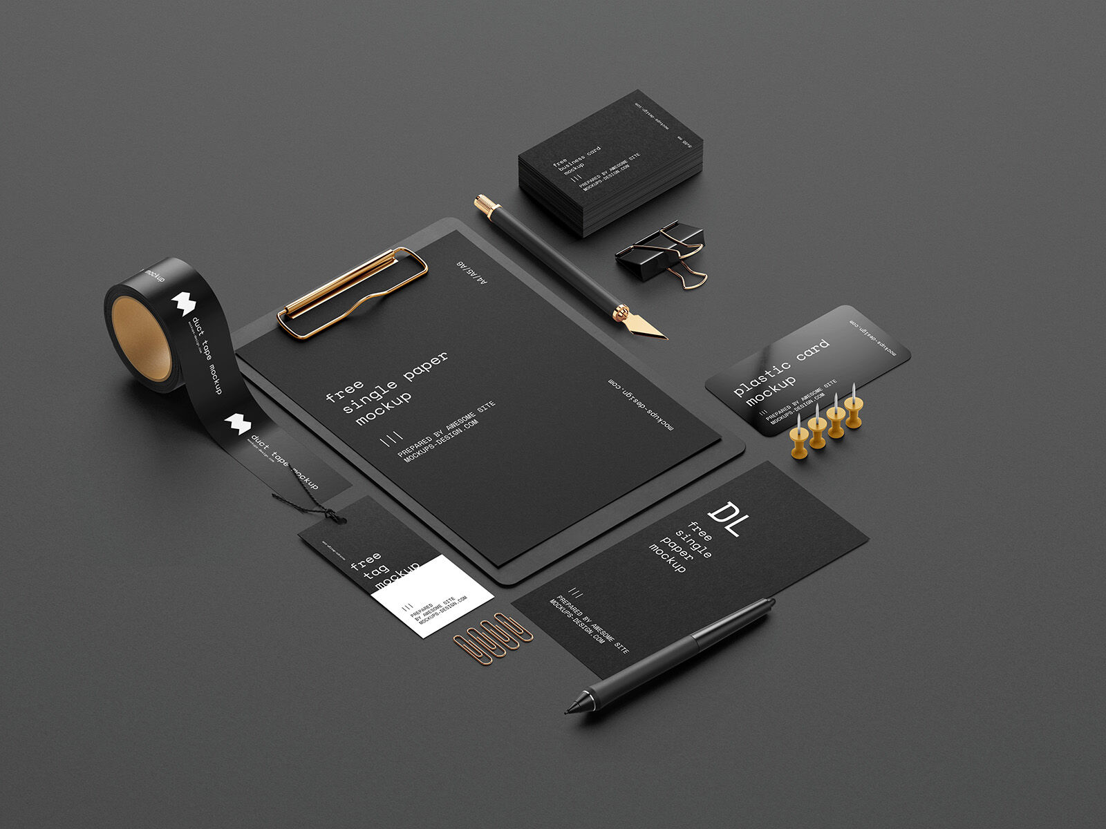 Perspective View of a Corporate Stationery Scene Creator Mockup