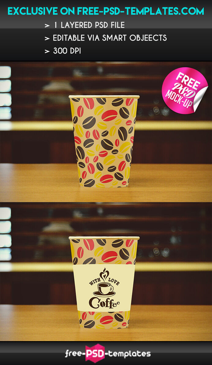 Front View Coffee Cup on Café Table Mockup preview
