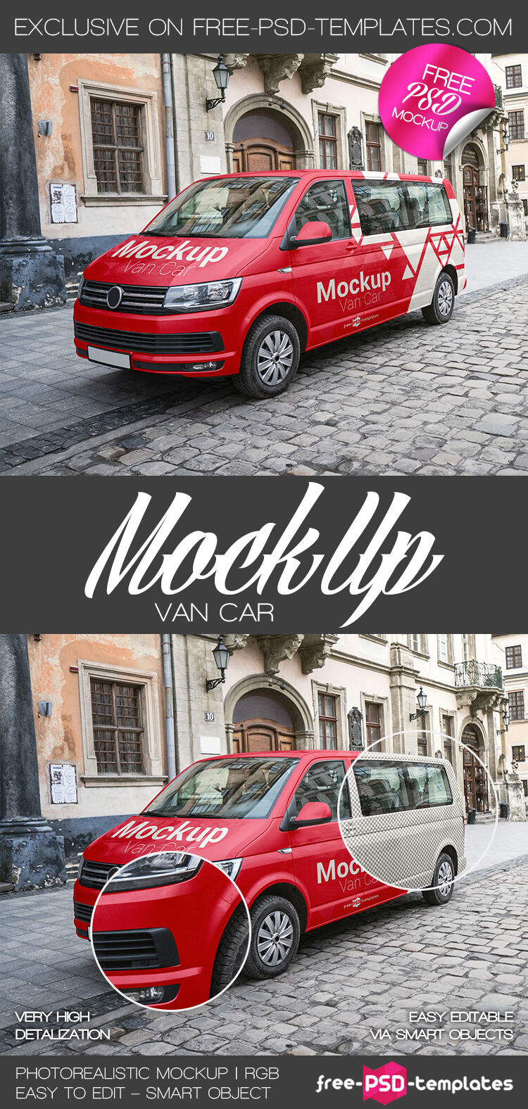 Perspective View of a Parked Van Mockup