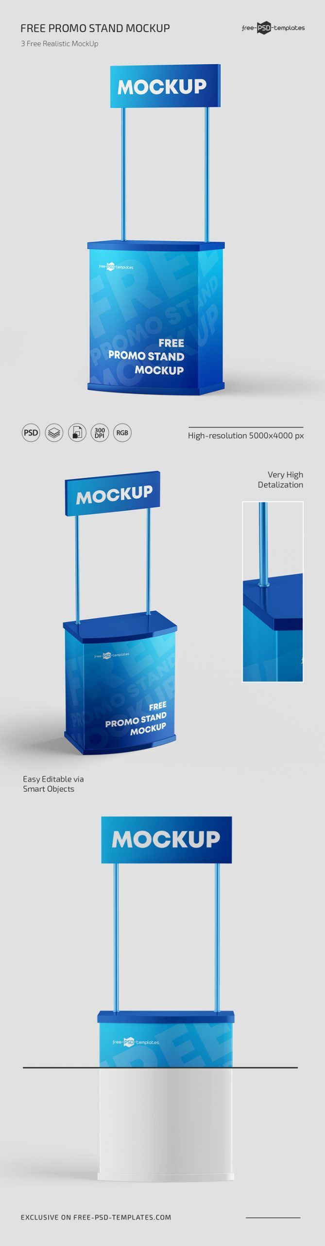 3 Promo Stand Mockups in Different Views preview