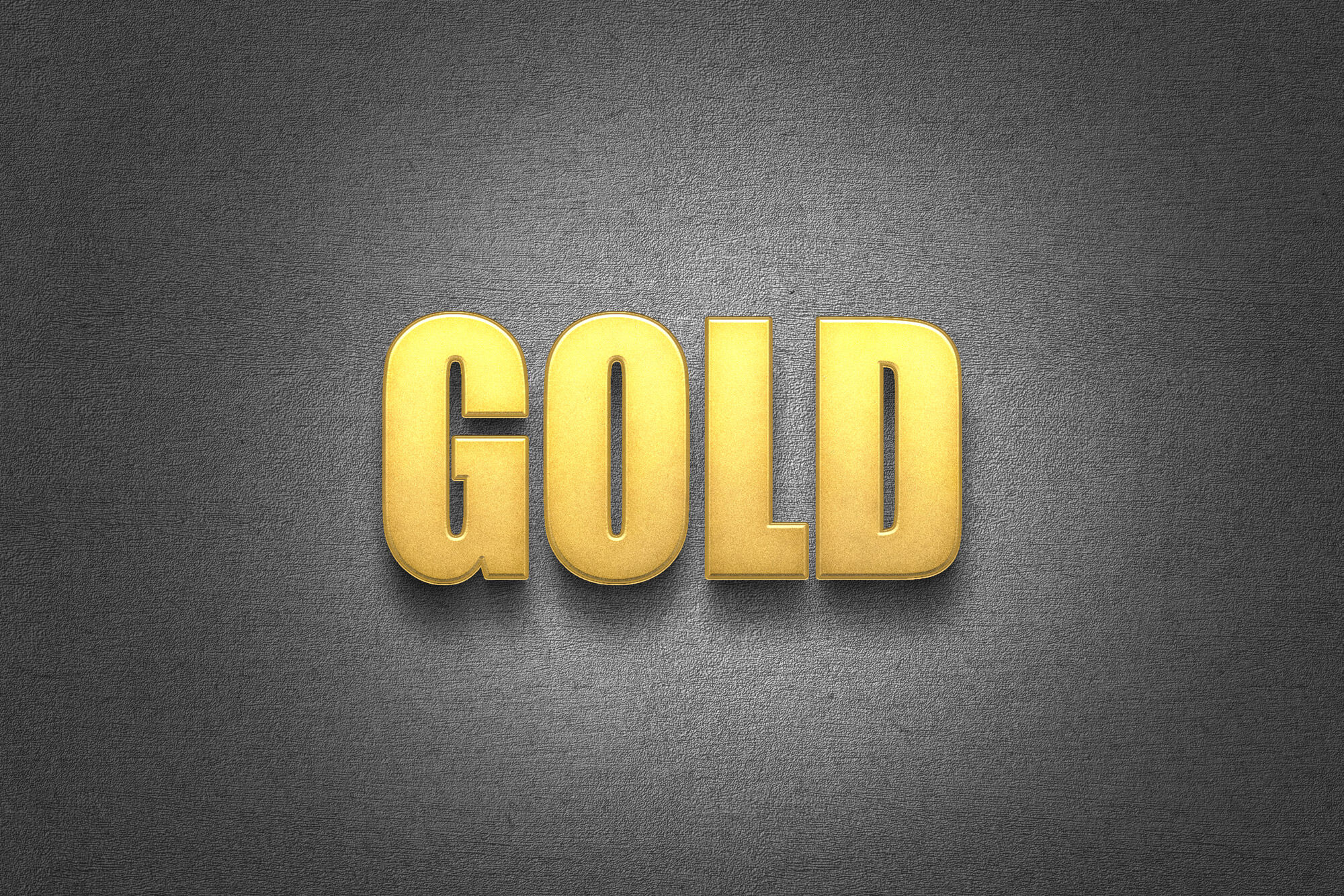 Minimal Bold Golden Logo Mockup / Text Effect with Shadows